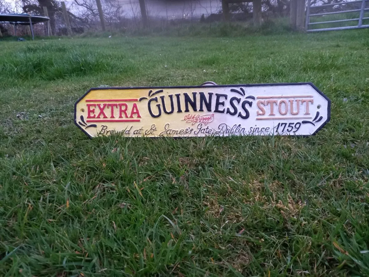 Guinness Large Stout Cast Iron Sign - Image 1