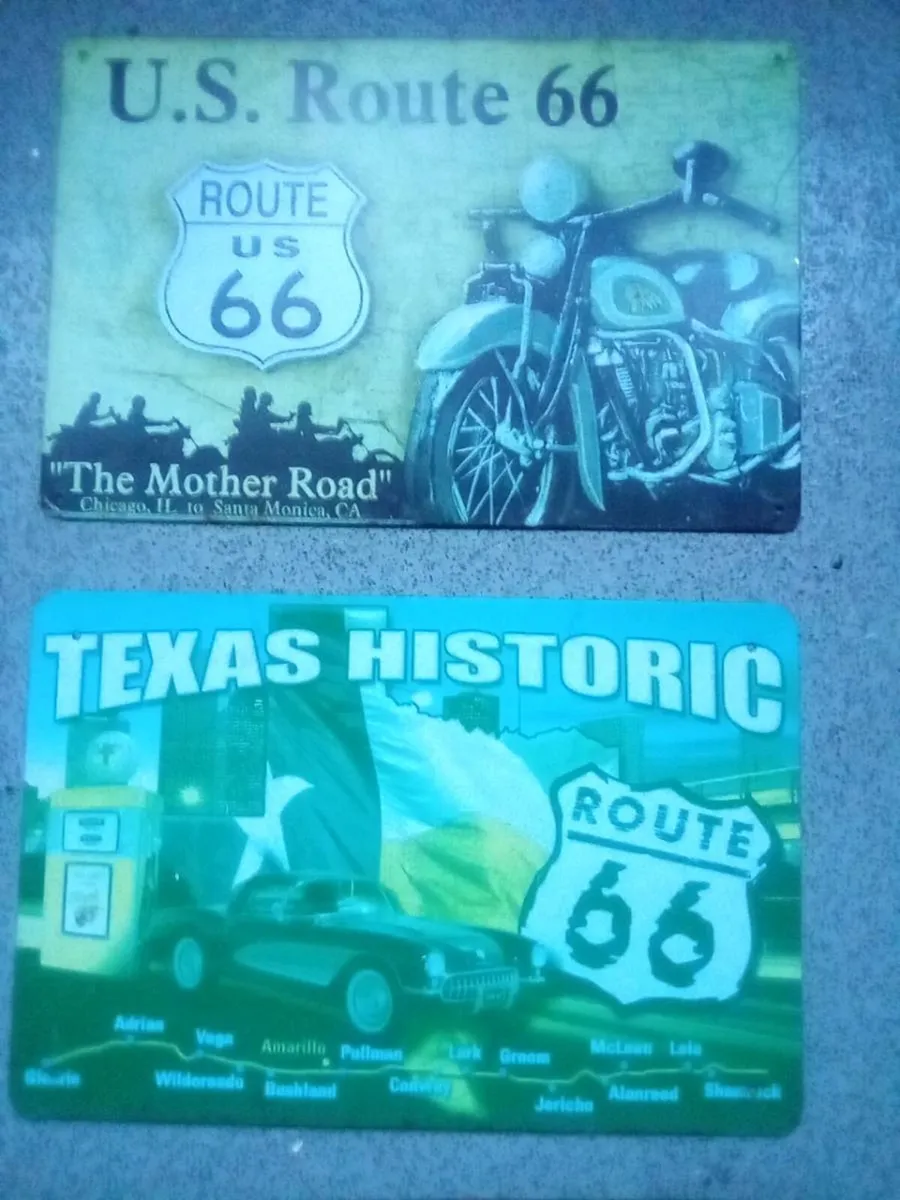 2.  ROUTE.  66.  TIN.  SIGNS. - Image 1