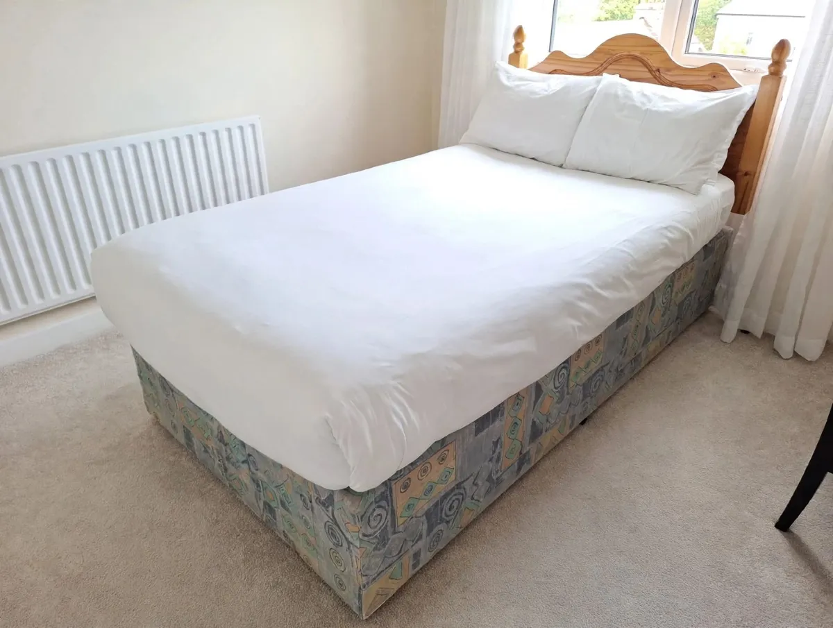 Single Pine Bed with Headboard + Base