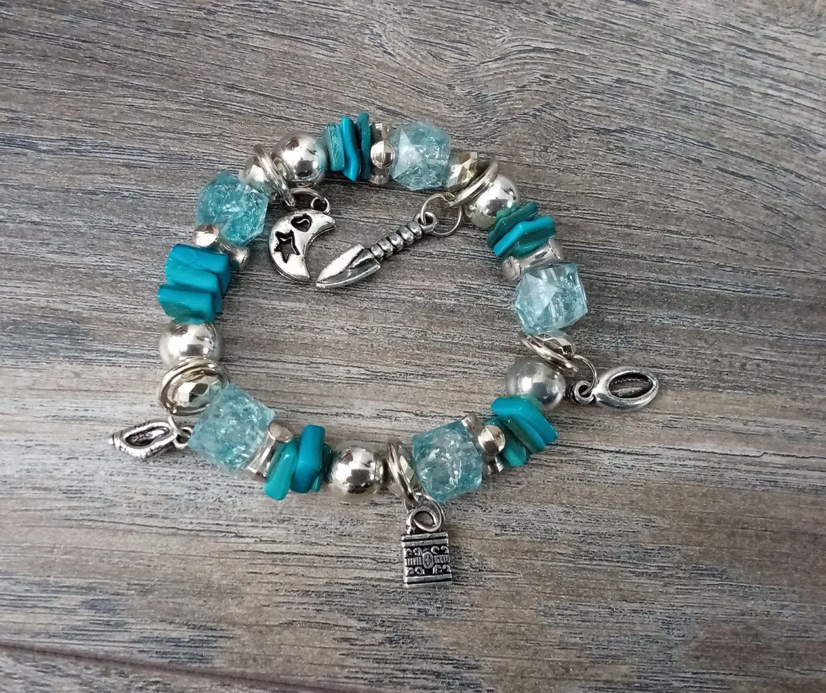 Charm and Beaded Bracelet.