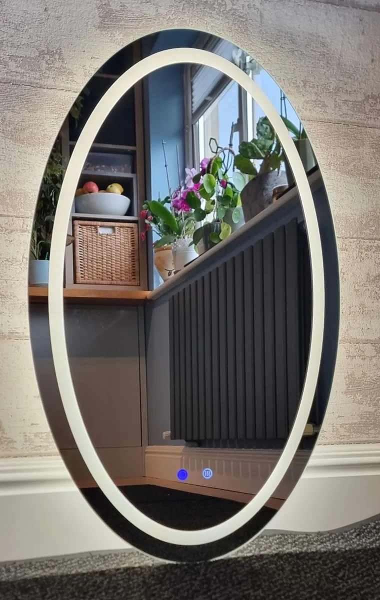 LED Bathroom Mirror 50x80cm Oval Demister Antifog - Image 2