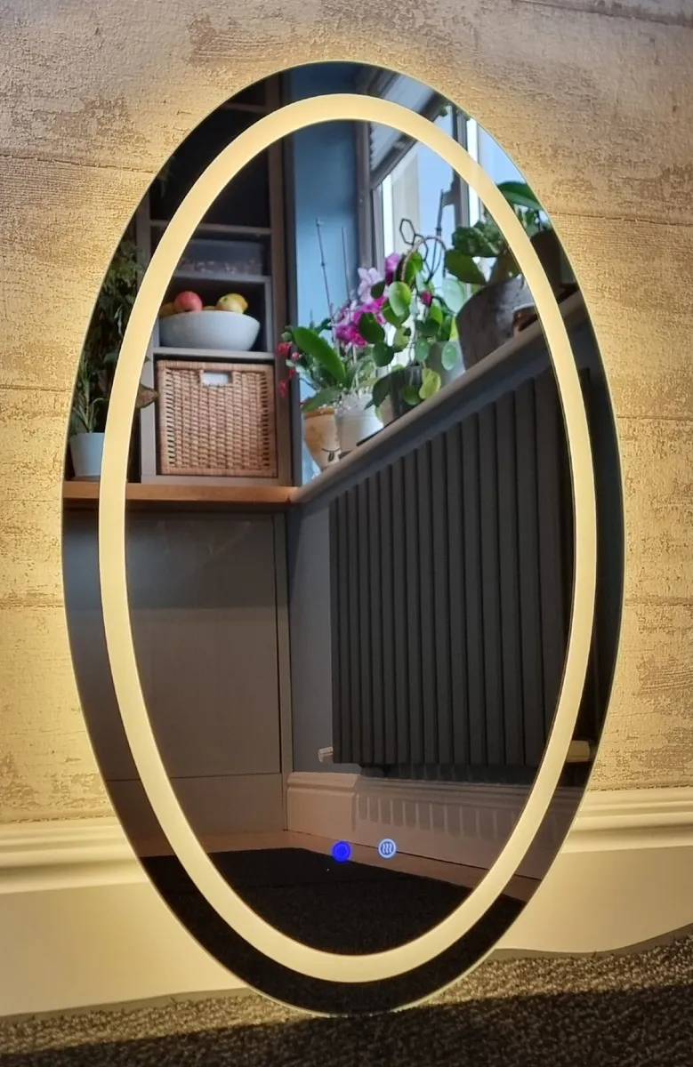 LED Bathroom Mirror 50x80cm Oval Demister Antifog - Image 4