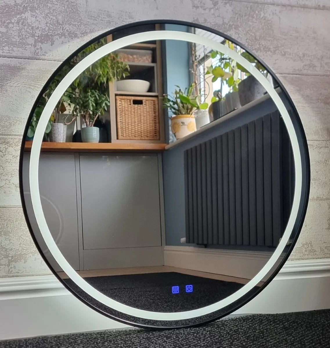LED Bathroom Mirror Black Frame Antifog Defogger - Image 2