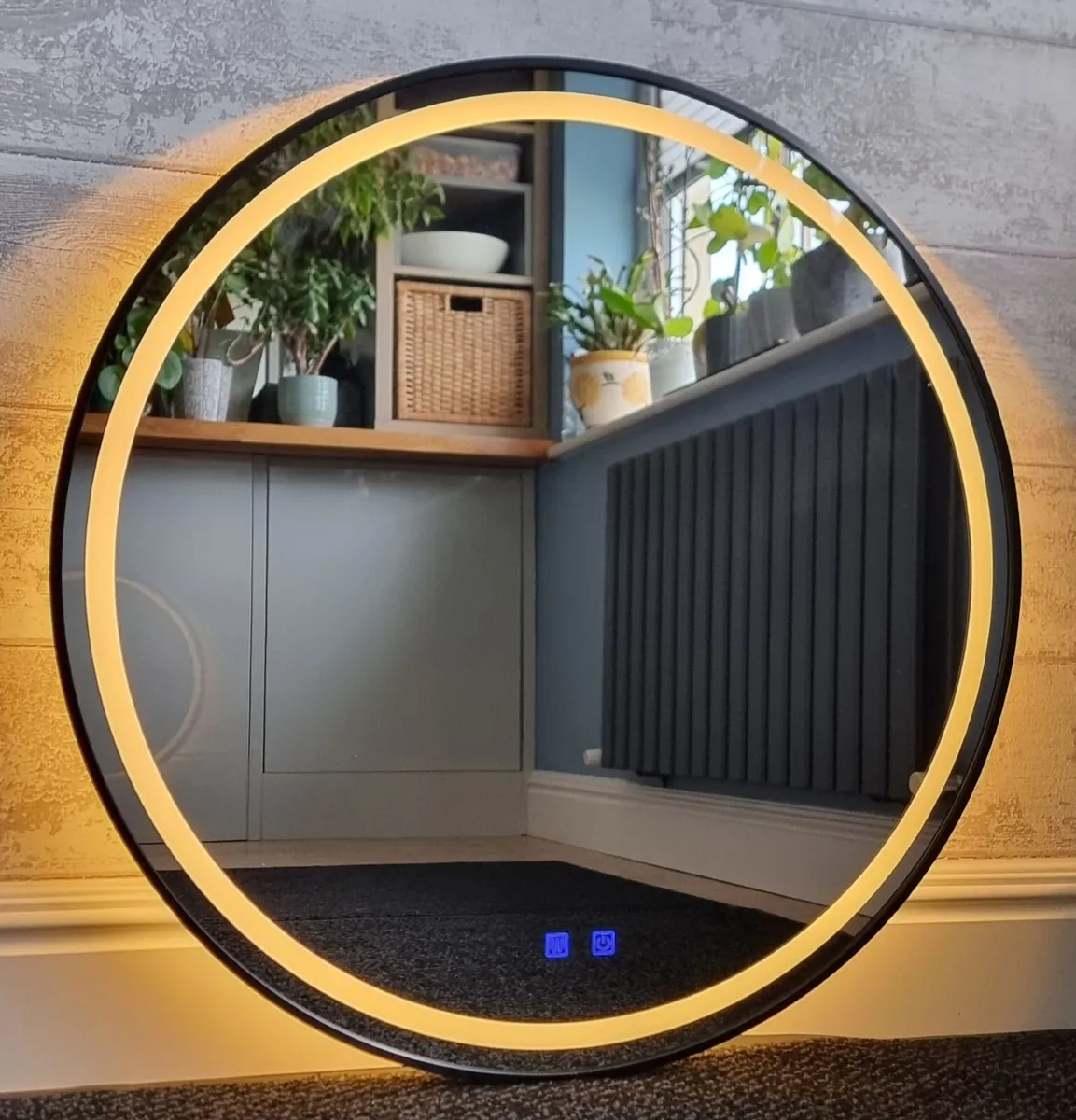 LED Bathroom Mirror Black Frame Antifog Defogger - Image 3