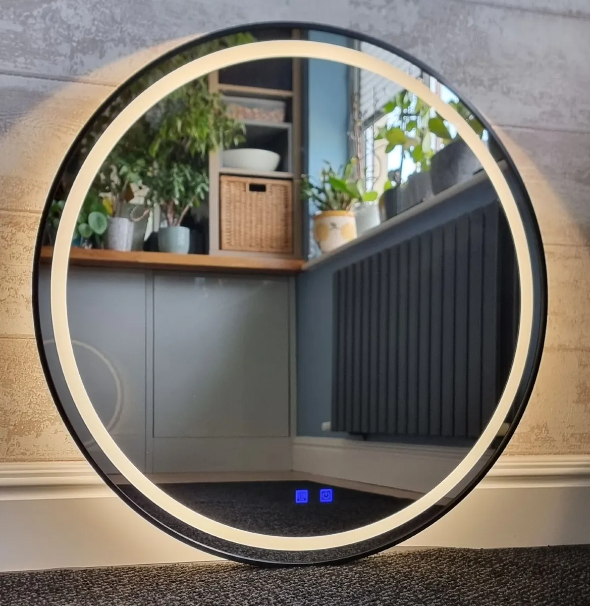 LED Bathroom Mirror Black Frame Antifog Defogger - Image 4