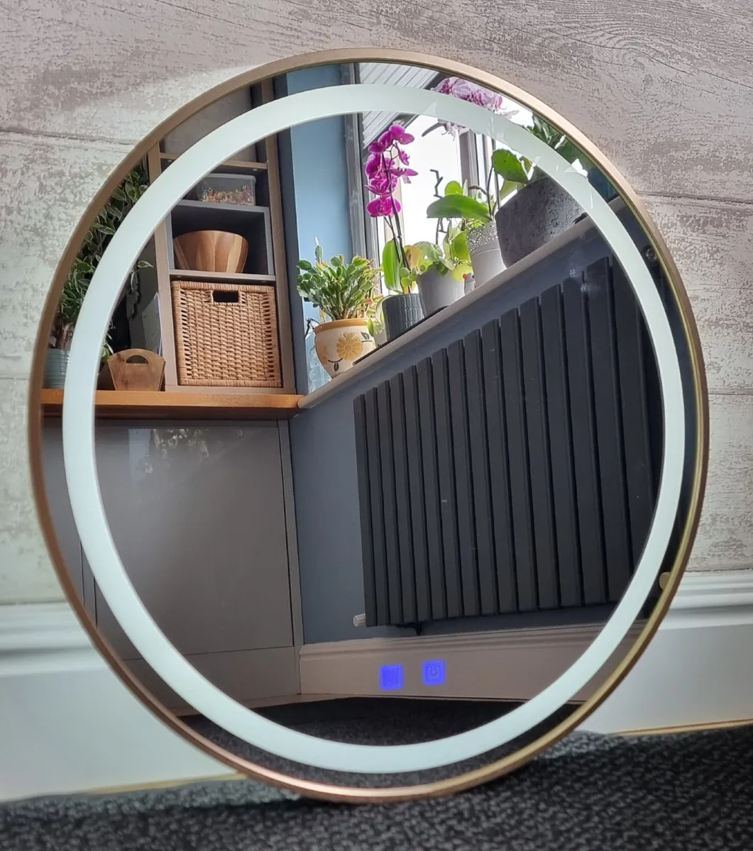 LED Bathroom Mirror Gold Demister Defogger - Image 2