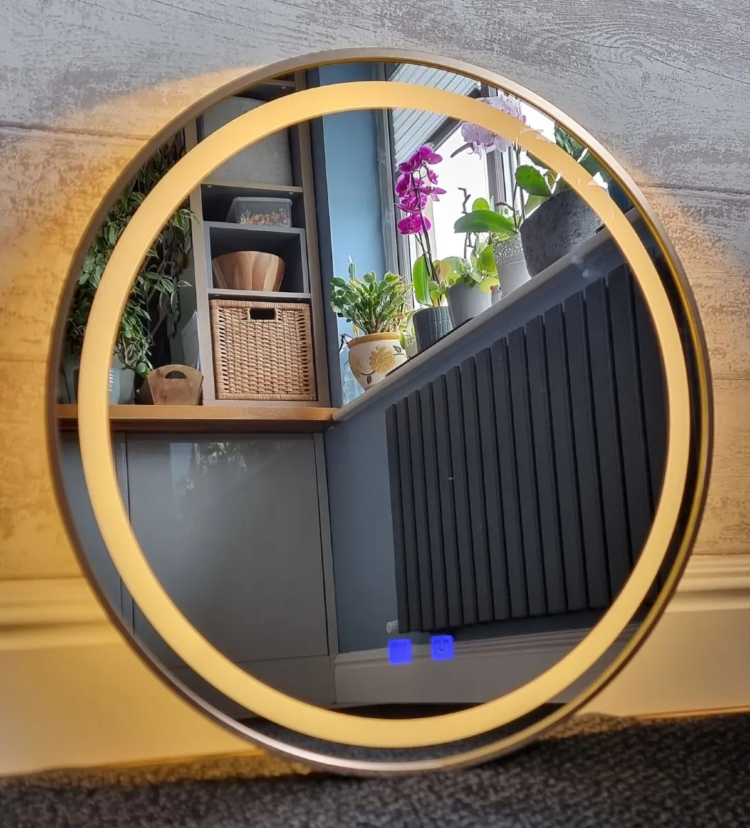 LED Bathroom Mirror Gold Demister Defogger - Image 4