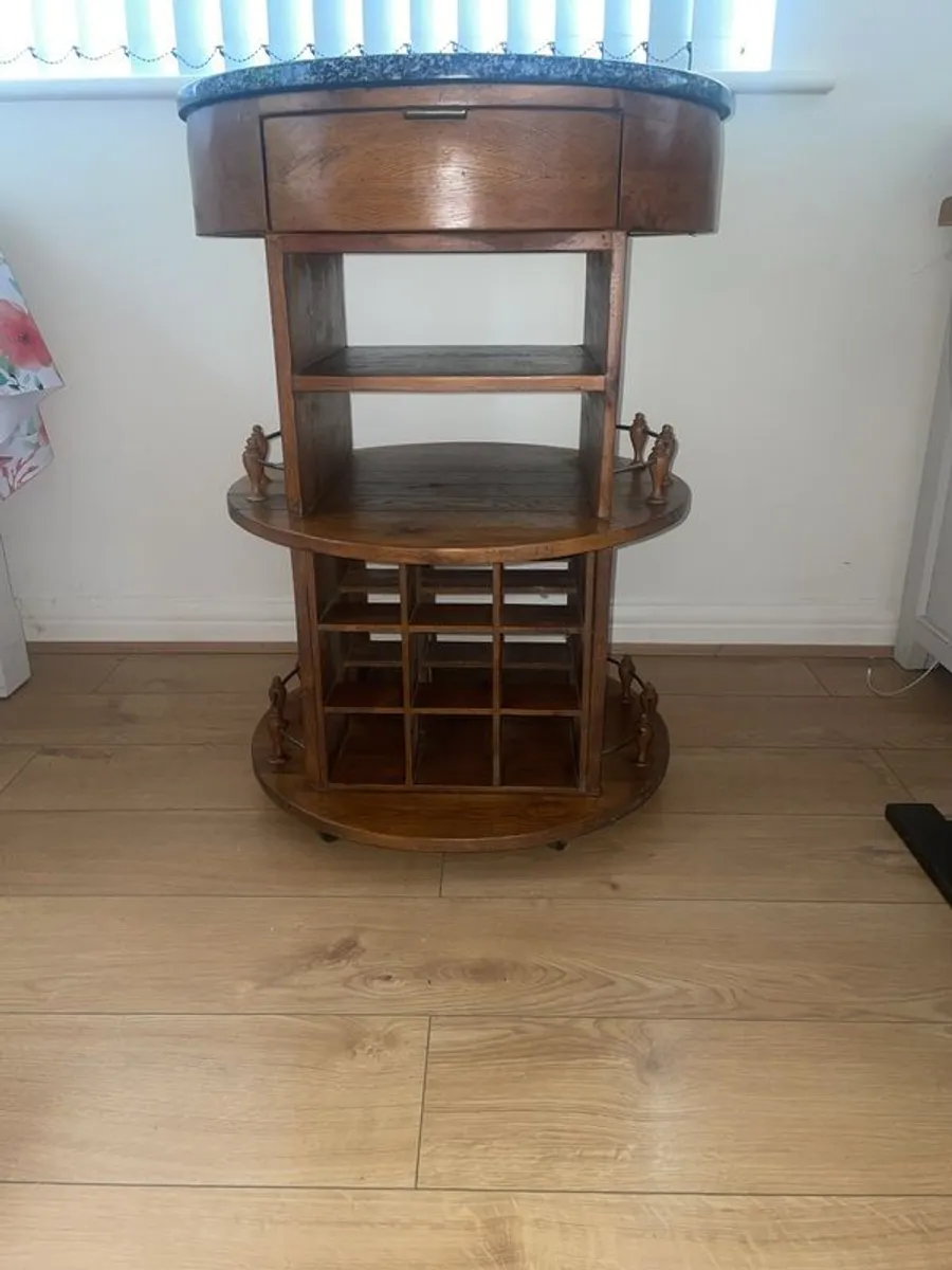 Kitchen island on wheels marble top - Image 1
