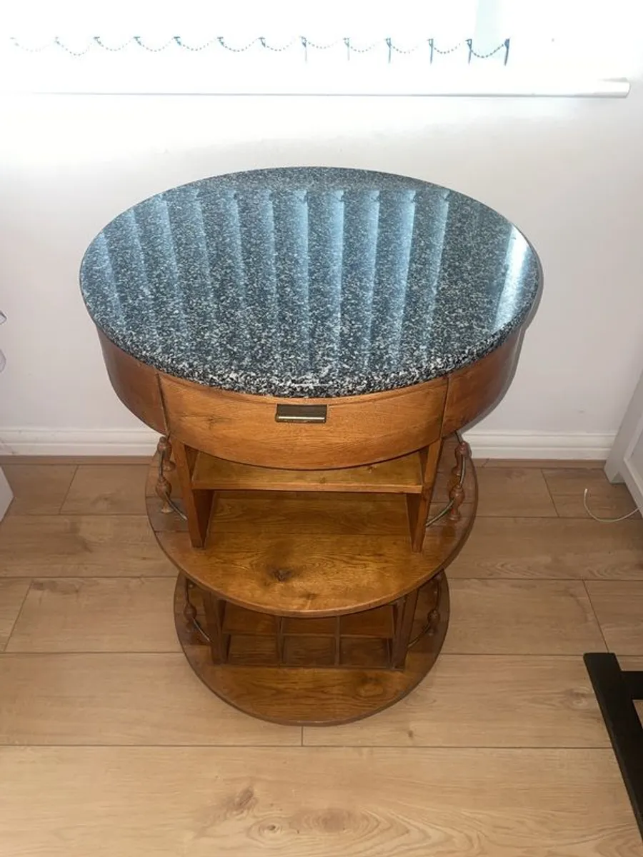Kitchen island on wheels marble top - Image 2