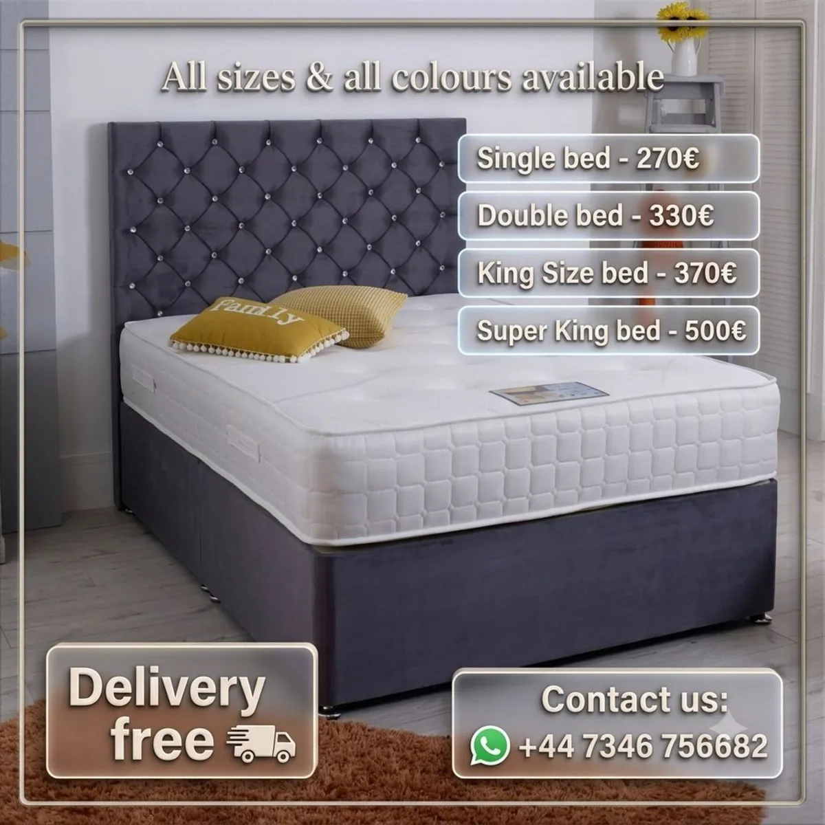 Luxury Divan Bed – Mattress Included – Fast Delive - Image 1