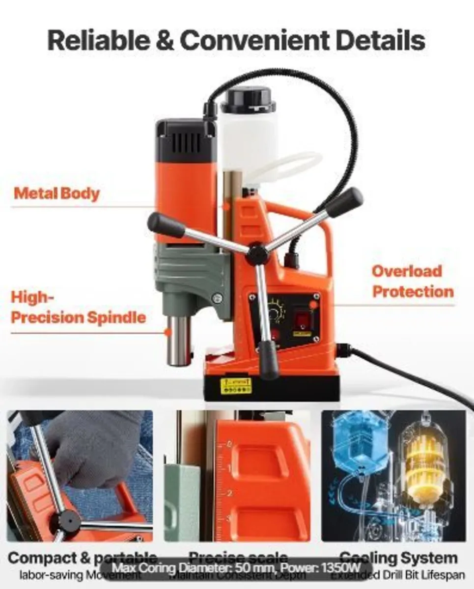 Magnetic Drill Press, 1350 W, 50 mm - Image 2