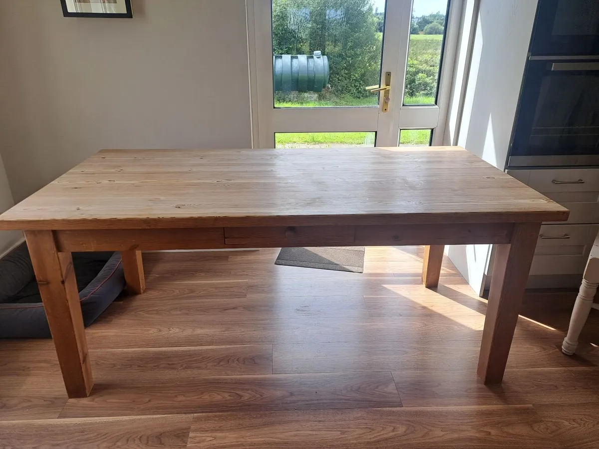 6ft x 3 ft Solid pine farmhouse kitchen table - Image 1