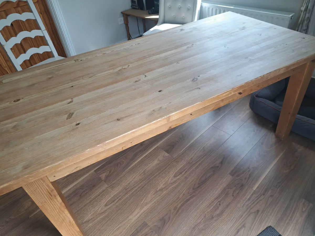 6ft x 3 ft Solid pine farmhouse kitchen table - Image 2