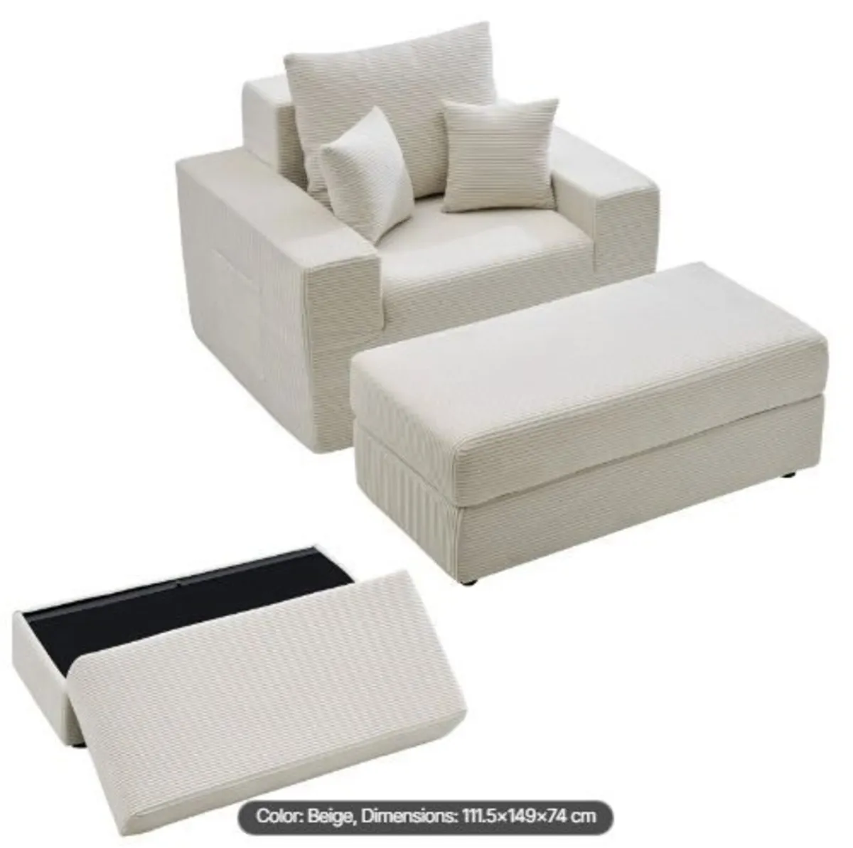 Chaise Lounge Chair, 1115 mm - Image 1