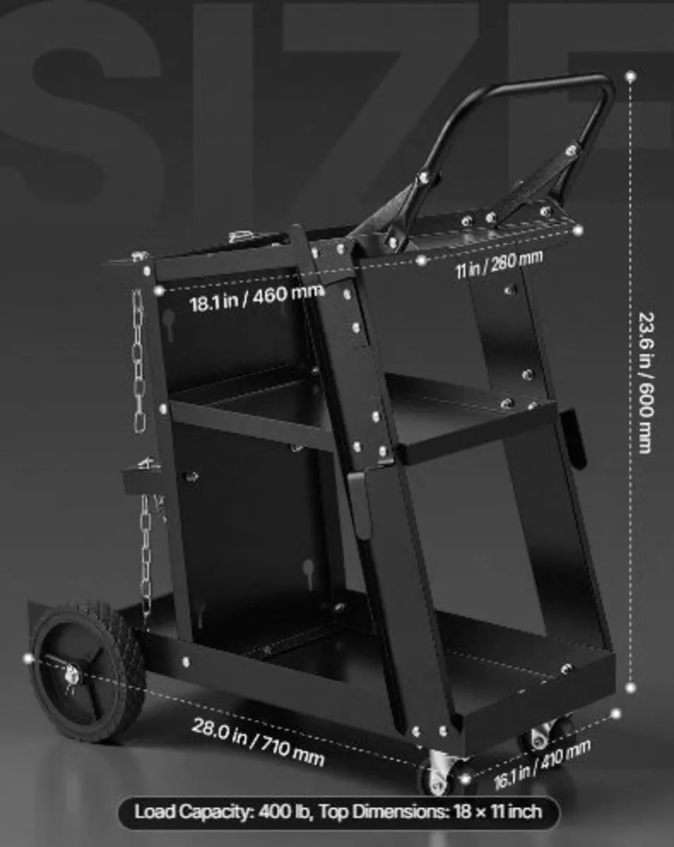 Welding Cart, 3-Tier Heavy Duty Welder Cart - Image 2