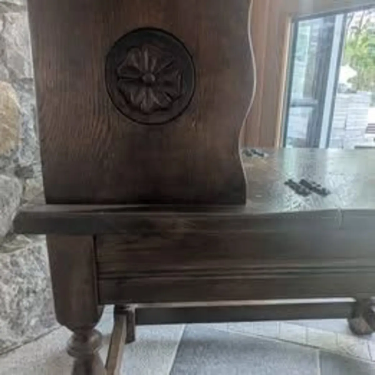 Vintage dark oak telephone table - Image 2