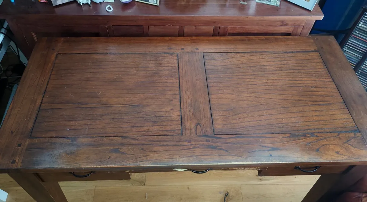 Large vintage wooden writing/office desk for sale - Image 3