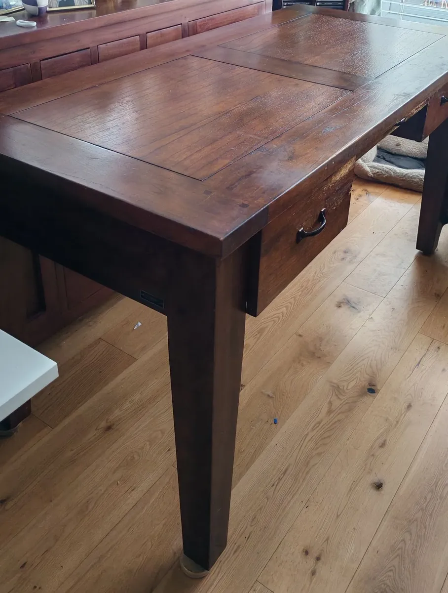 Large vintage wooden writing/office desk for sale - Image 4
