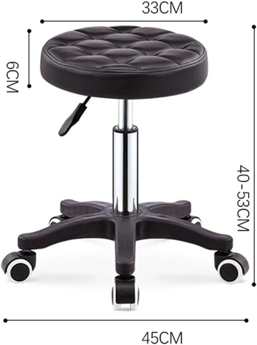 PU Leather Saddle Stool – Swivel Chair with Wheels - Image 2