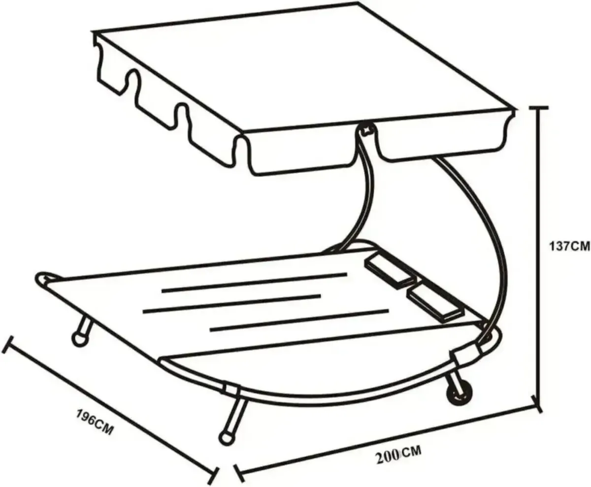 Patio Lounger Double Day Bed with Canopy - Image 2