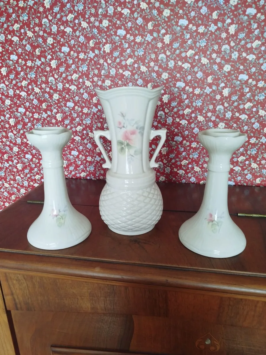 Donegal China Vase & Candlesticks - Image 1