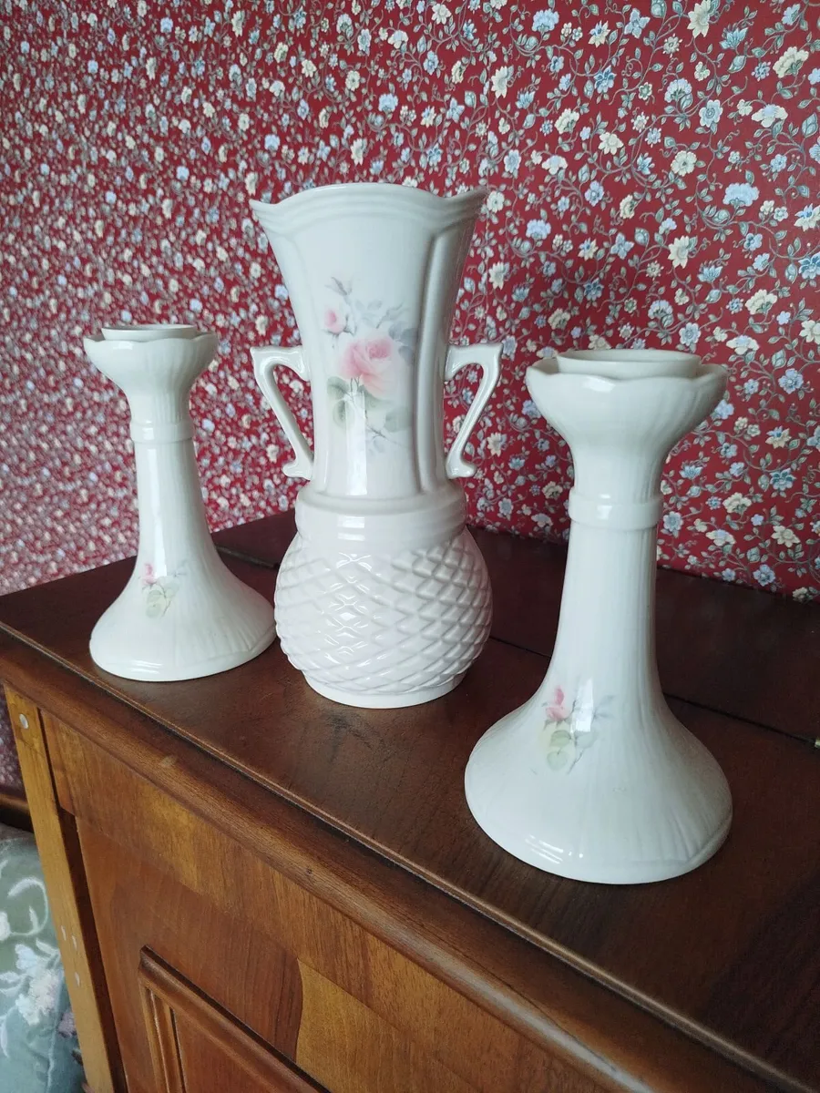 Donegal China Vase & Candlesticks - Image 2