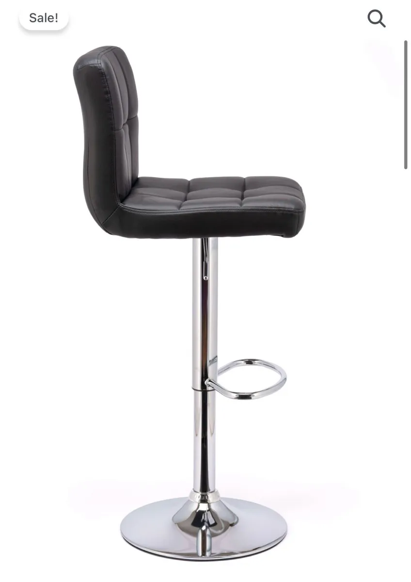 New - Black Faux Leather Adjustable Bar Stool - Image 4