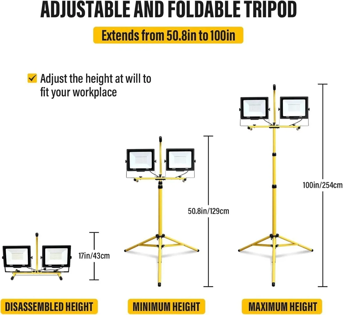LED Work Light – Portable Construction Floodlight - Image 2