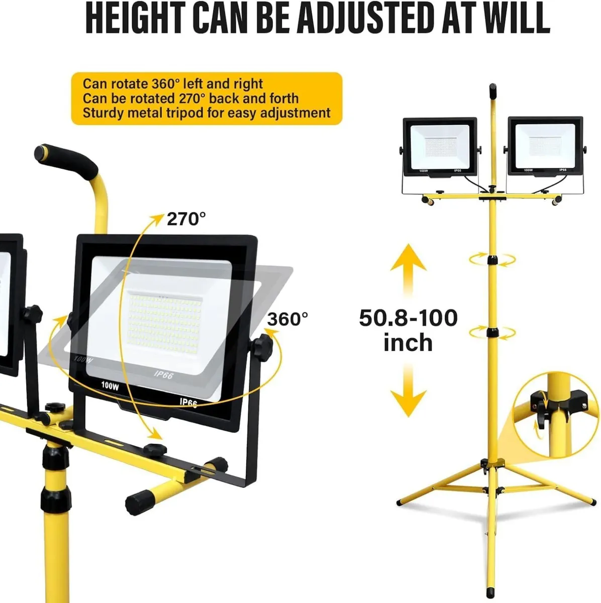 LED Work Light – Portable Construction Floodlight - Image 3