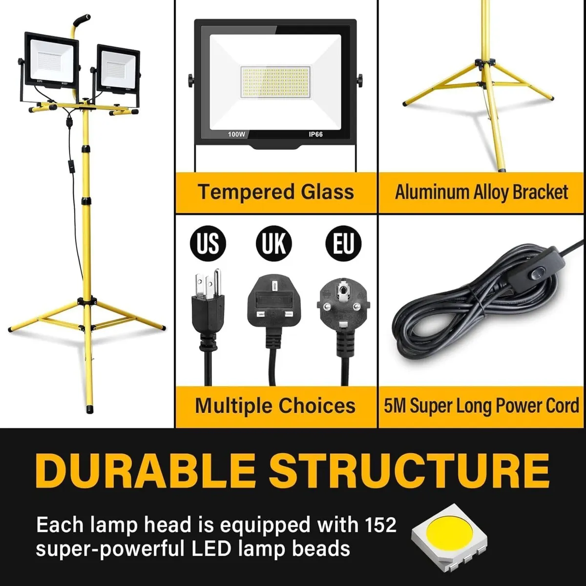LED Work Light – Portable Construction Floodlight - Image 4