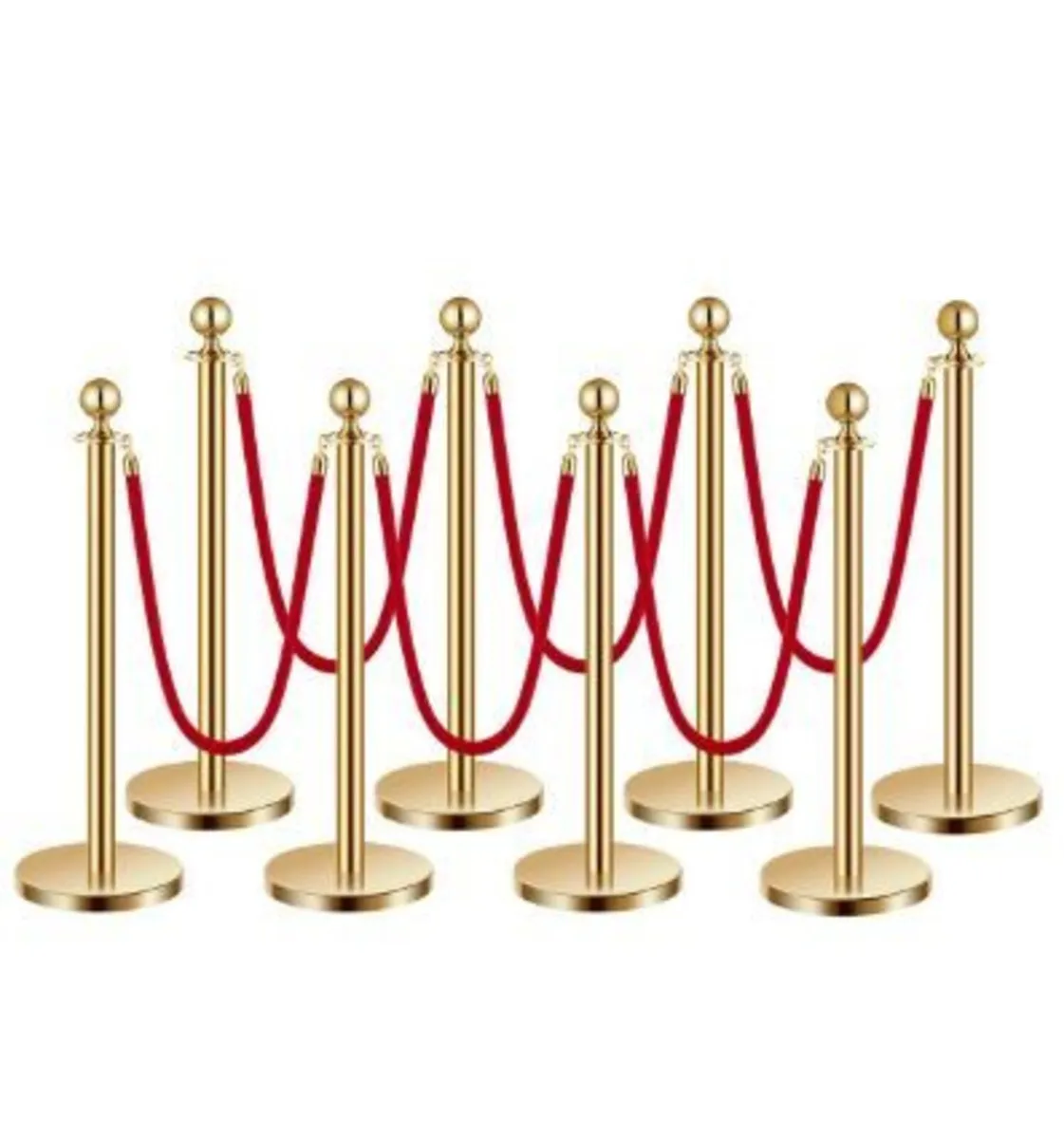 Stanchion Post, 8 Pcs Crowd Control Barrier Set - Image 1