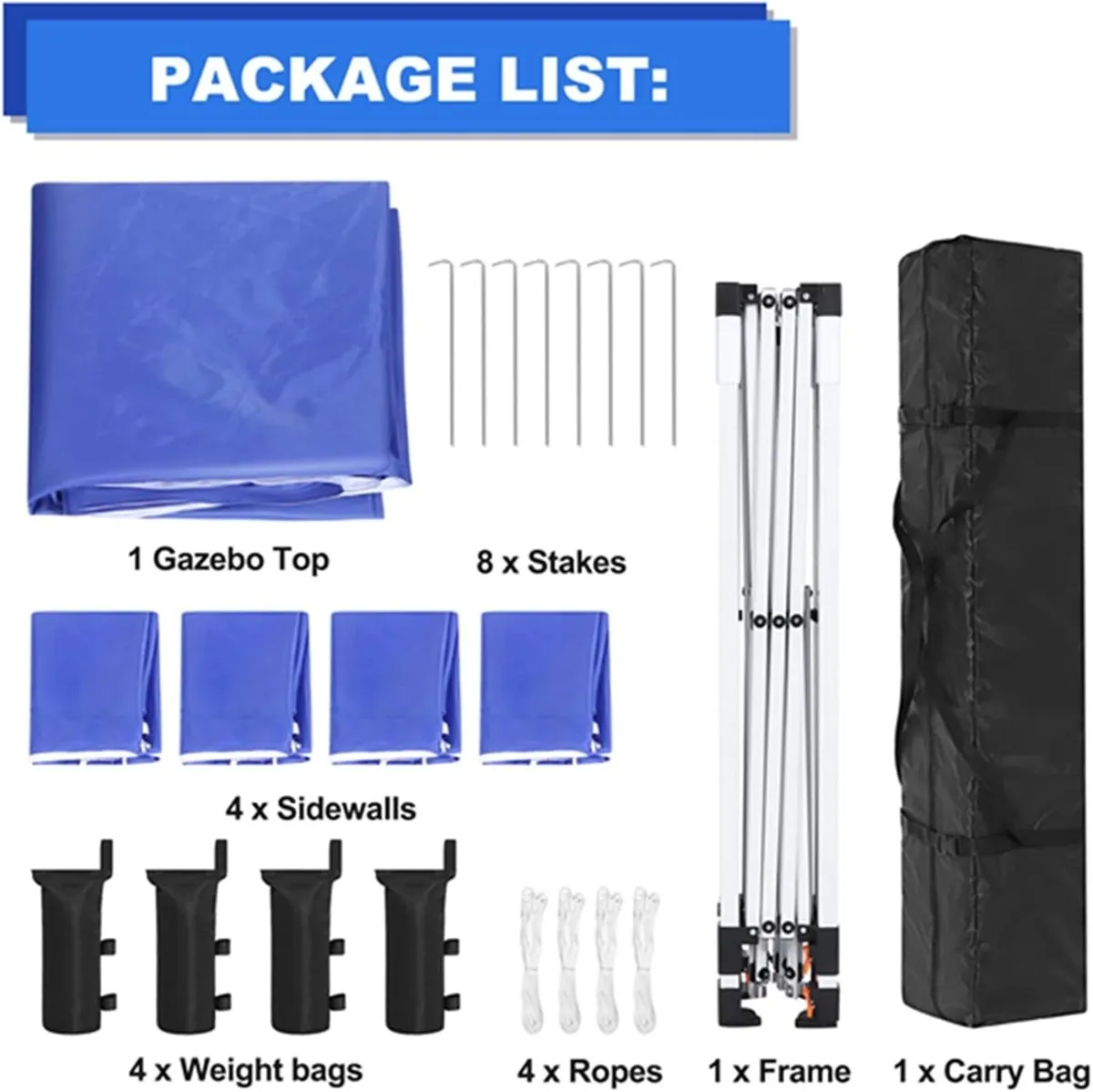 Gazebo Tent 3x3m Waterproof Folding Canopy - Image 3