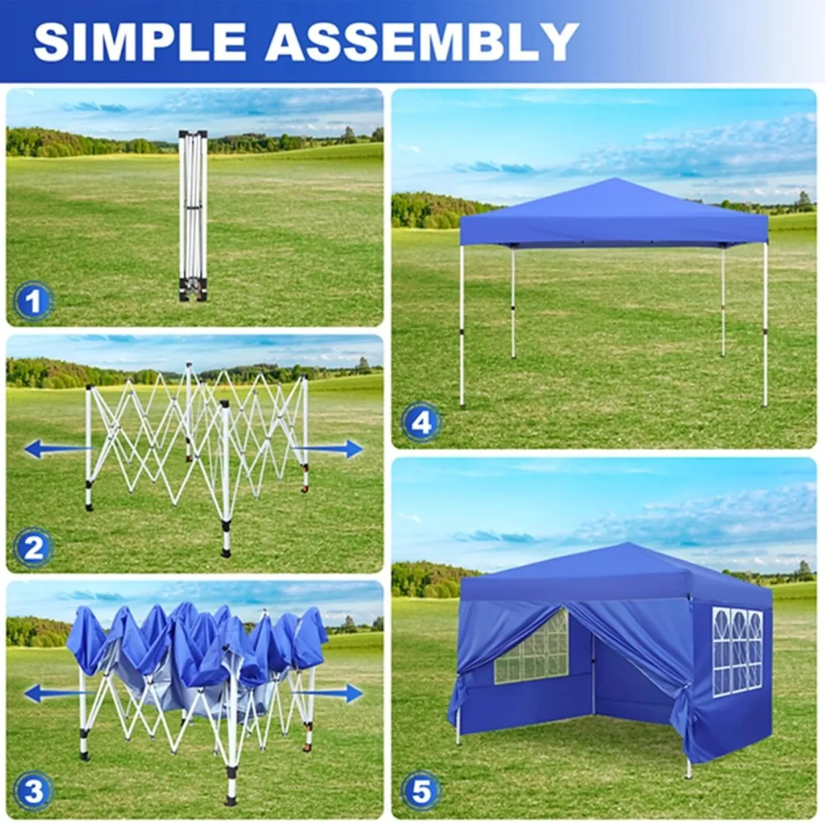Gazebo Tent 3x3m Waterproof Folding Canopy - Image 2