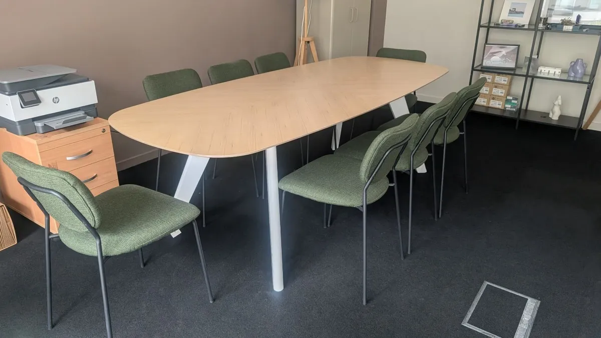 Oval Wooden Dining Table (240cm x 100cm) - Image 1