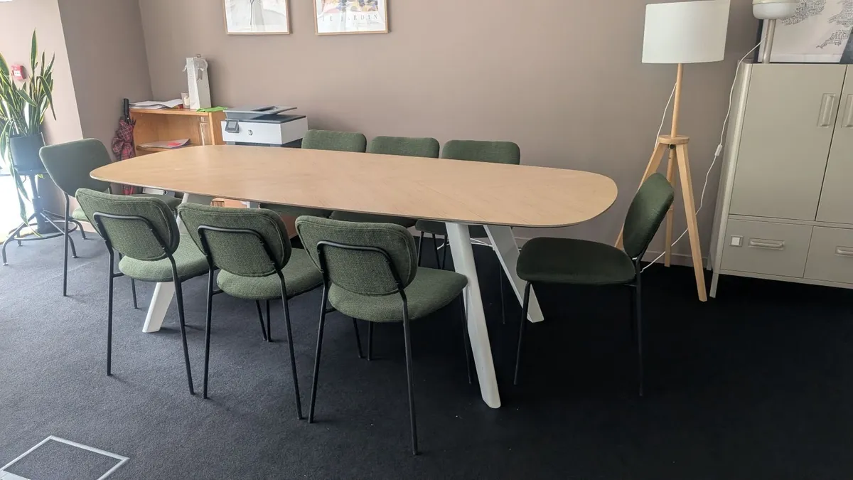 Oval Wooden Dining Table (240cm x 100cm) - Image 4