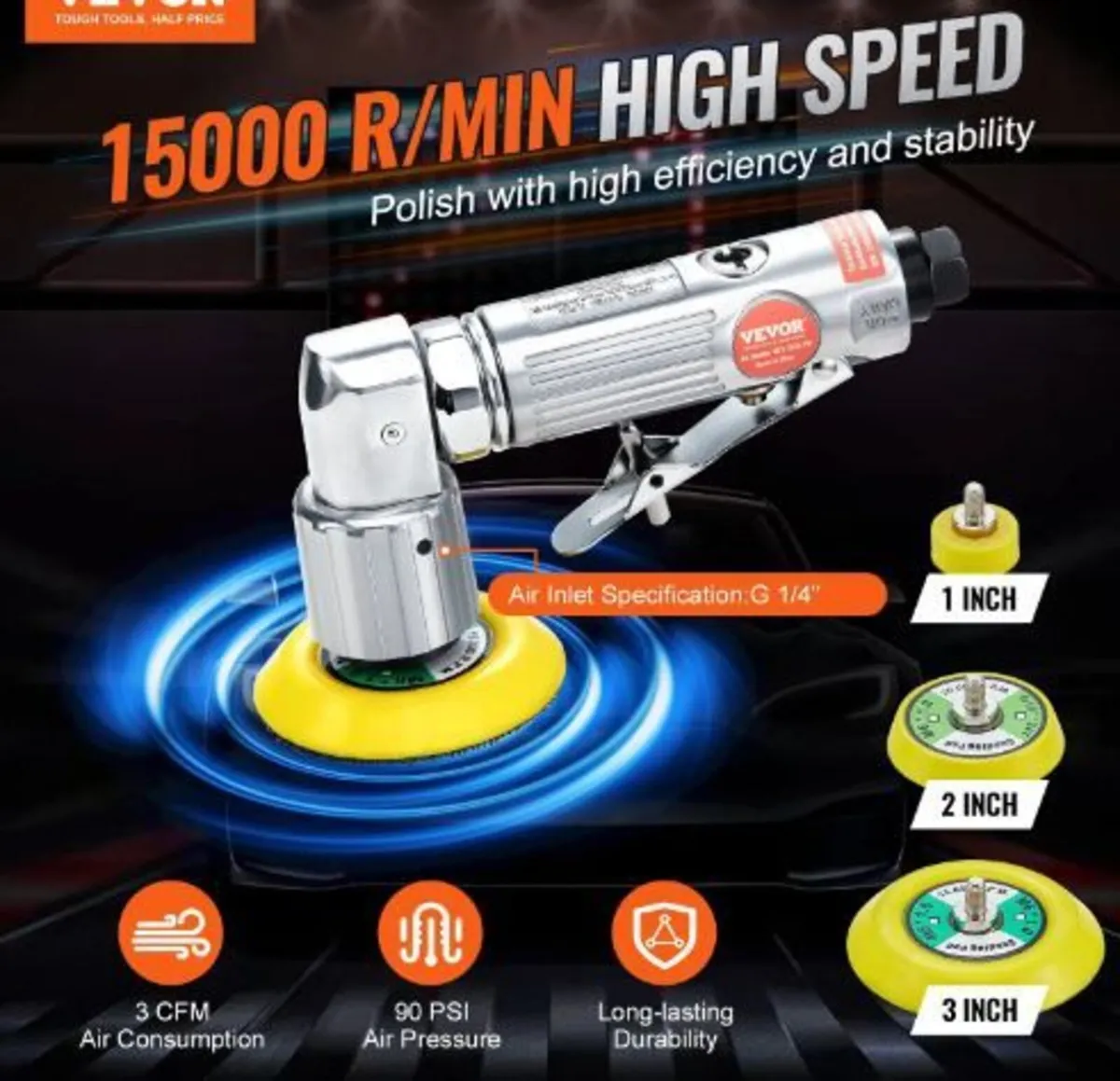 Mini Air Sander, 2.5/5.1/7.6 cm Random - Image 1
