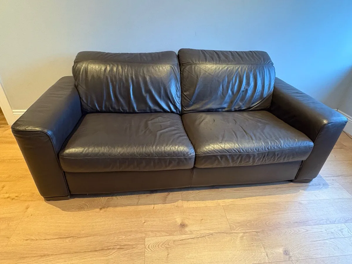 Brown Natuzzi Leather Sofa - Image 1