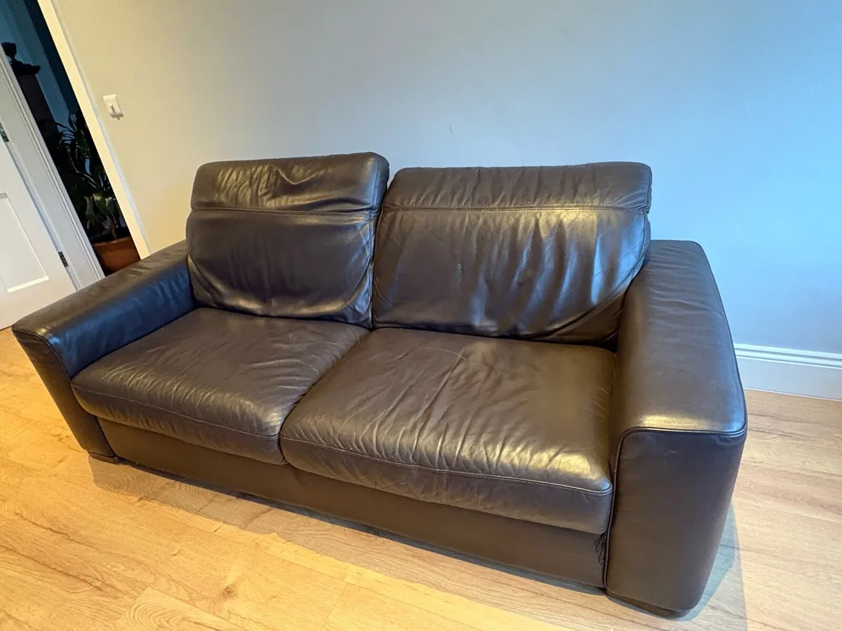 Brown Natuzzi Leather Sofa - Image 4