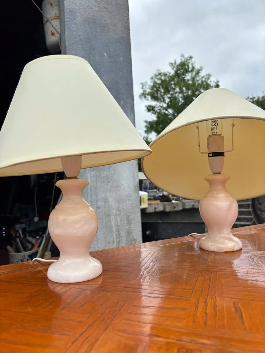 Pair of Vintage Alabaster Lamps - Image 4