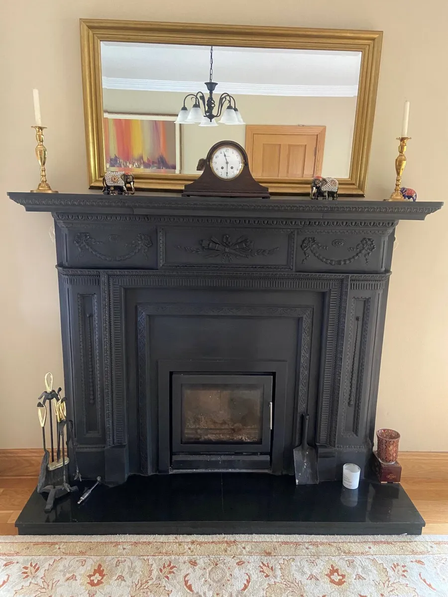 Victorian Black Cast Iron Fireplace - Image 1