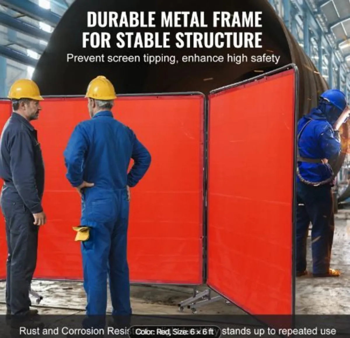 Welding Screen with Frame, 1.8 x 1.8 m 3 Panel - Image 3