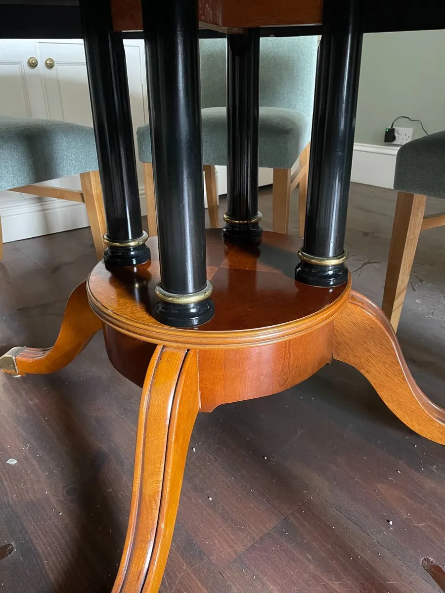 Round Pedestal Dining Table & 6 Chairs Set - Image 3