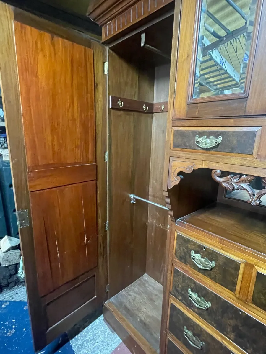 Antique Victorian Triple Wardrobe - Image 3