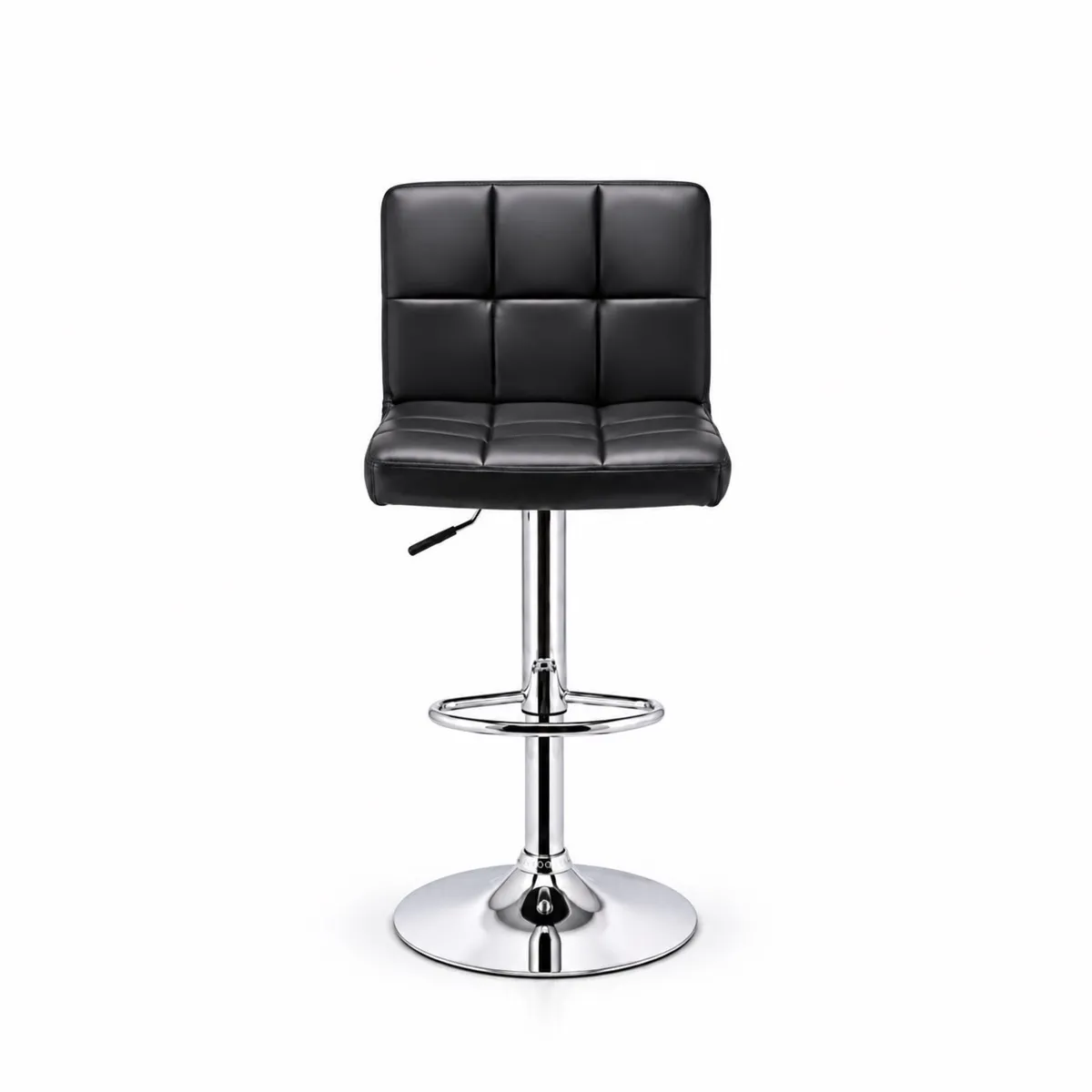New - Black Faux Leather Adjustable Bar Stool - Image 1