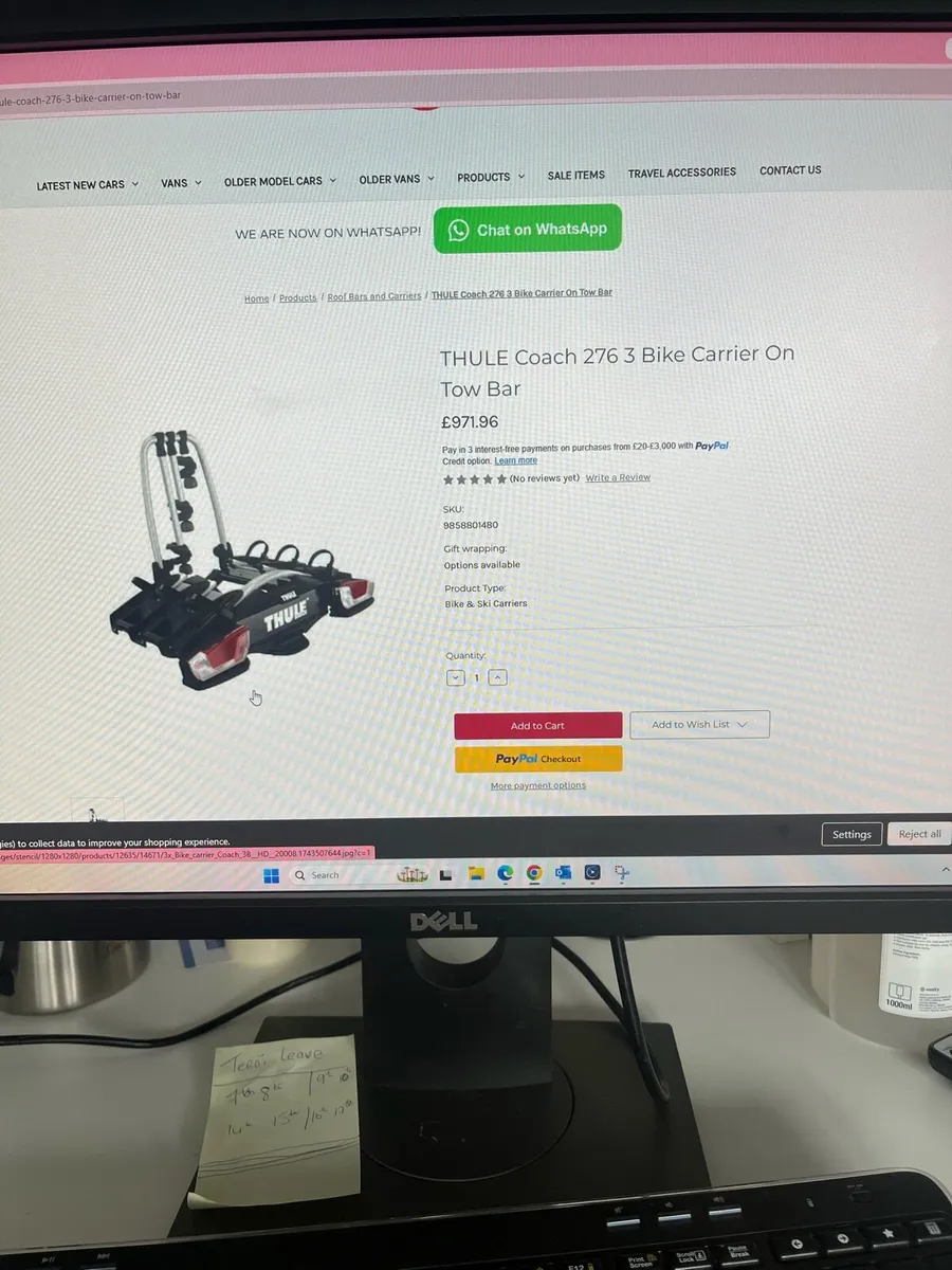 Thule Coach 276 Bike Carrier on tow bar