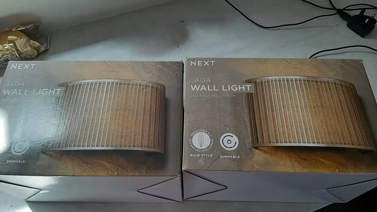 Next Brass Jada  wall lights - Image 4