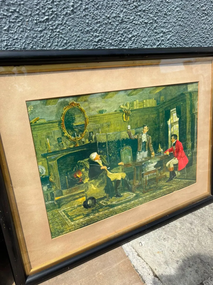 Pair of Framed Prints - Interior Hunting Scenes - Image 3