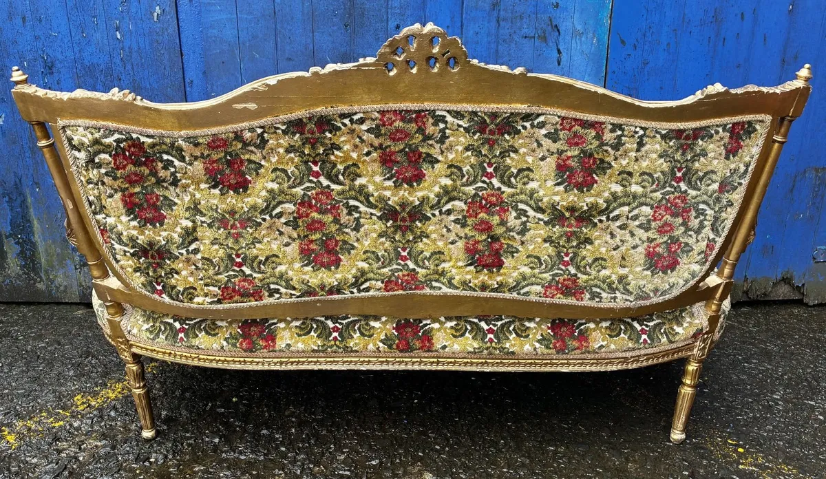 Vintage Gilt Framed Sofa - Image 3
