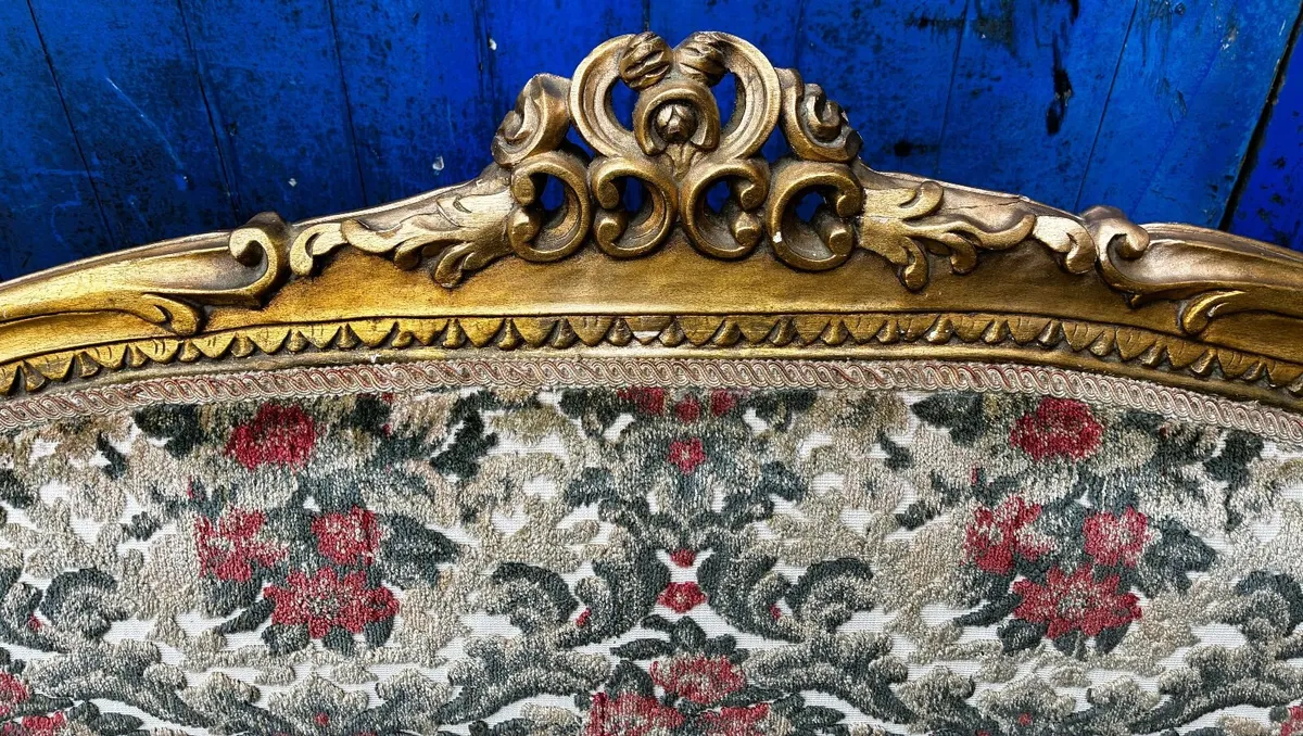 Vintage Gilt Framed Sofa - Image 2