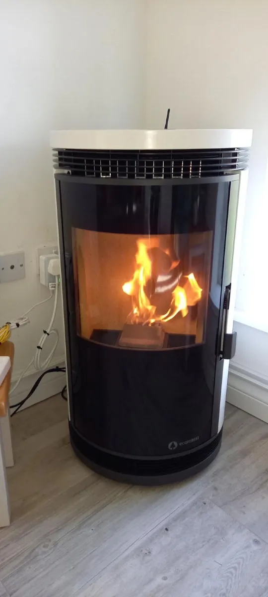 7.5Kw white pellet stove - Image 1